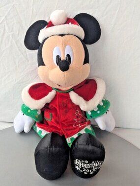 2012 Christmas Mickey Mouse Plush Tokyo Japan Disney Resort Holiday Collectible